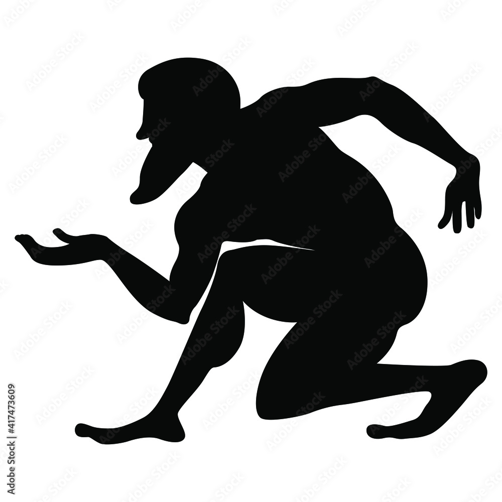 crawling man silhouette