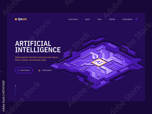 Vector landing page of Artificial Intelligence concept