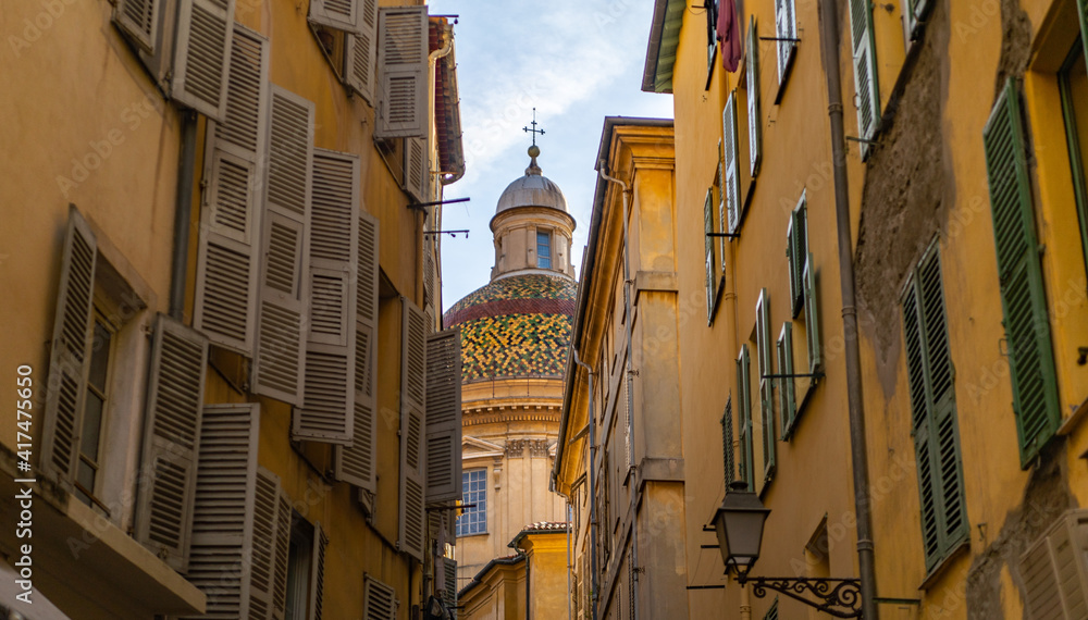 a church in the old town of Nice, France