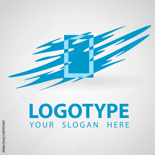 Abstract rectangle company vector logo icon. Gallery logo template design. Splash paint style, multipurpose art corporation logo template. Art Logotype icon isolated on white background. 
