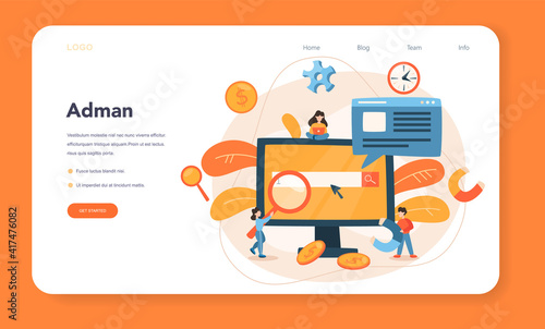 Contextual advertsing web banner or landing page. Marketing campaign
