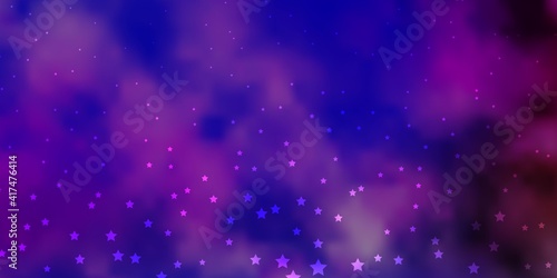 Dark Multicolor vector template with neon stars.