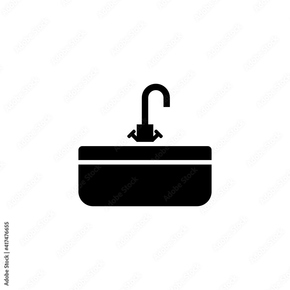Sink icon. Bathroom symbol for home interior design concept. Sink icon. Bathroom symbol for home interior design concept.