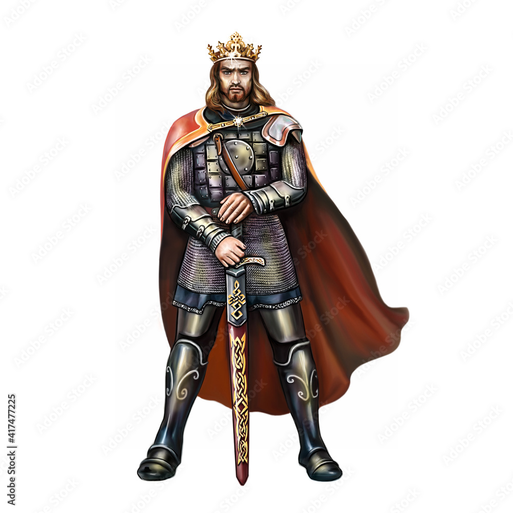 King Arthur with sword King Arthur with sword
