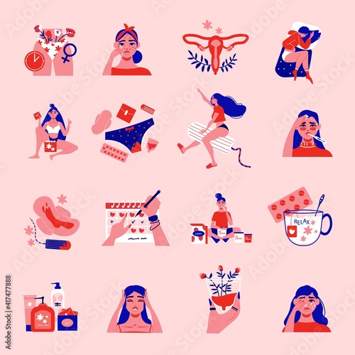 Menstruation PMS Icon Set