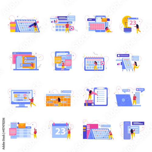 Planning Schedule Icon Set