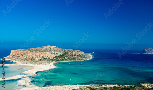 View at rock and sea lagoon of Balos