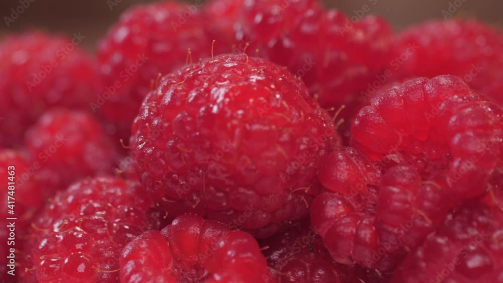 raspberries fruit rotate 4k