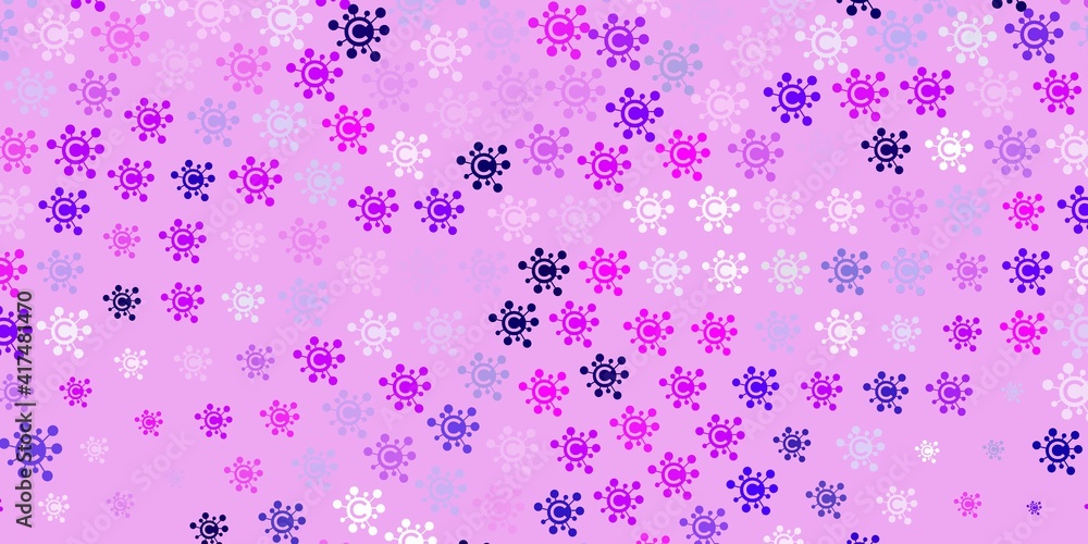 Light Purple, Pink vector texture with disease symbols. Light Purple, Pink vector texture with disease symbols.