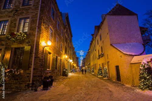 Old Quebec City downtown in winter