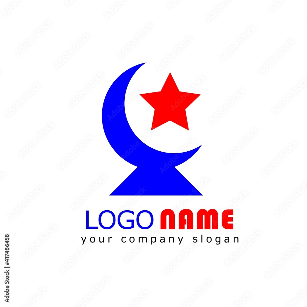 flat logo with moon and star design. with a simple and modern design. suitable for company logos, restaurants, shops, and communities. flat logo with moon and star design. with a simple and modern design. suitable for company logos, restaurants, shops, and communities.