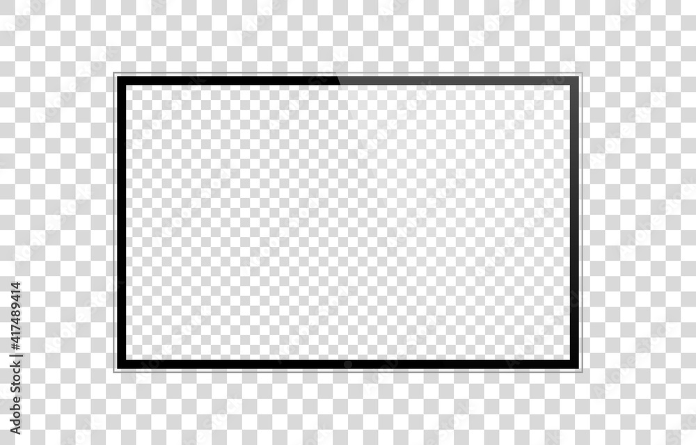Obraz Screen vector mockup. TV mockup or blank screen frame. Blank screen for text, design. PNG.