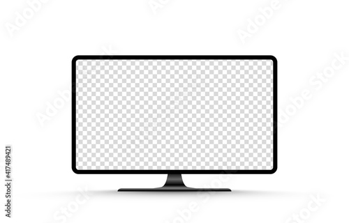Screen vector mockup. Blank screen tv mockup. Blank screen for text, design. PNG.