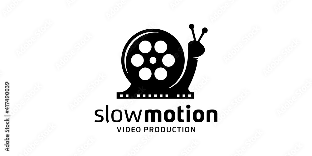 Snail with reel film, slow motion video production logo design inspiration Snail with reel film, slow motion video production logo design inspiration