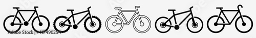 Bike Icon Biking Bike Set | Bikes Icon Bicycle Vector Illustration Logo | Racing Bike Mountain Bike Icon Isolated Cycle Collection