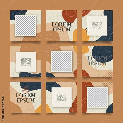 Creative instagram puzzle feed with 9 templates