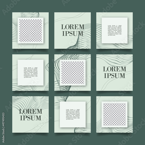 Creative instagram puzzle feed with 9 templates