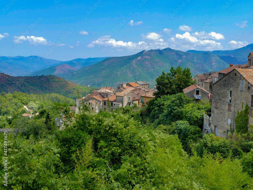 Small village in the mountains of Corsica France