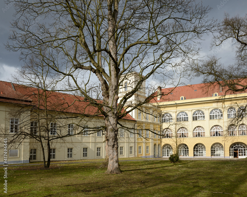 Buildings of Teplice Castle from garden at southern side, Czech. Buildings of Teplice Castle from garden at southern side, Czech.