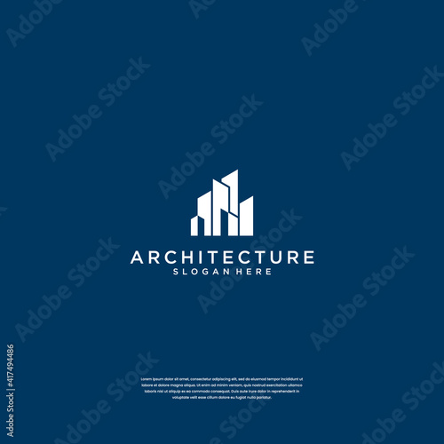 Abstract building structure logo design real estate, architecture, construction