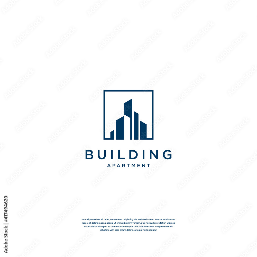 Creative building structure logo design real estate, architecture, construction Creative building structure logo design real estate, architecture, construction