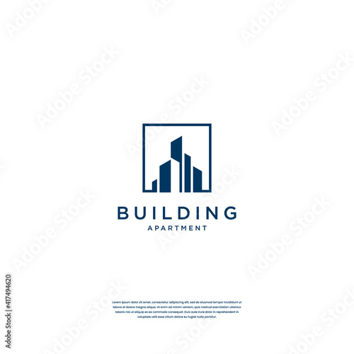 Creative building structure logo design real estate, architecture, construction