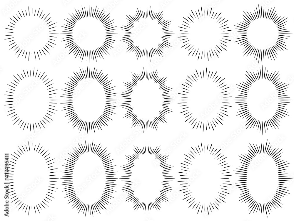 集中線フラッシュ吹き出し素材セット 正円 楕円2段階 Stock ベクター Adobe Stock 集中線フラッシュ吹き出し素材セット 正円 楕円2段階 Stock ベクター Adobe Stock