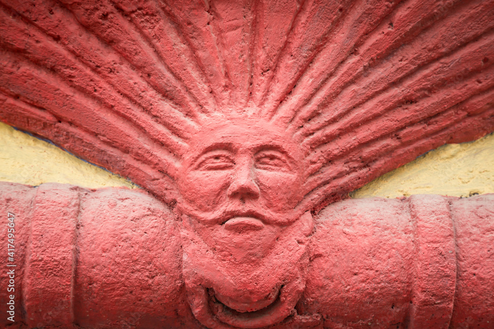 Naklejka premium Mexico, San Miguel de Allende. Detail of wall decoration.