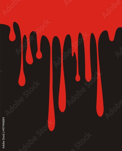 Dripping blood isolated on white. paint or blood drips