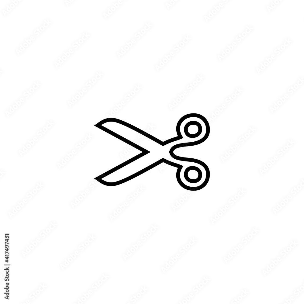 Scissor linear vector icon. Scissors cutting. Scissor linear vector icon. Scissors cutting.