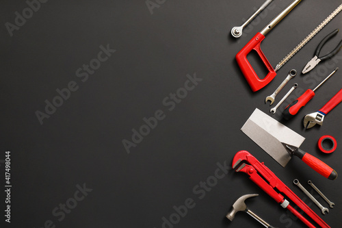Set of construction tools o...