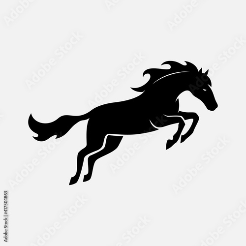 Black horse silhouette animal logo