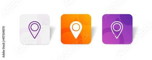pin location marker navigation pixel perfect icon set bundle in line, solid, glyph, 3d gradient style