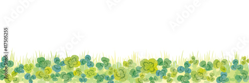 水彩風　クローバーイラスト素材	