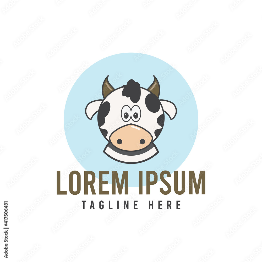Cow head emblem logo label. Vector illustration. Cow head emblem logo label. Vector illustration.