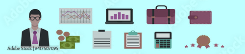 set of cpa cartoon icon design template with various models. vector illustration isolated on blue background
