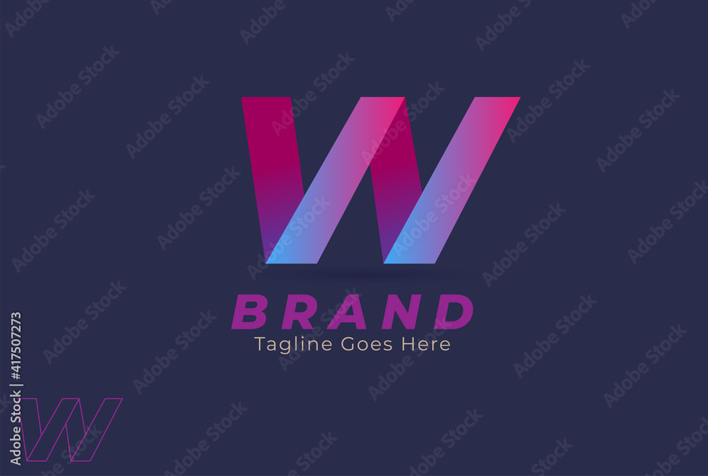 Letter W logo, monogram letter W, simple,  stylish, easy to recognize and versatile, design logo template, vector illustration
