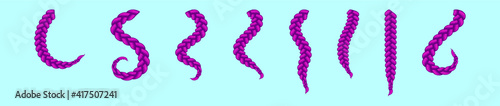 set of plait cartoon icon design template with various models. vector illustration isolated on blue background