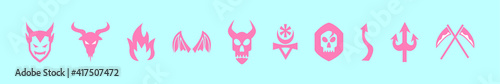 set of lucifer cartoon icon design template with various models. vector illustration isolated on blue background