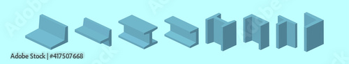 set of girder cartoon icon design template with various models. vector illustration isolated on blue background