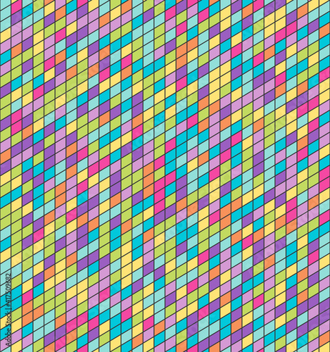 The Seamless Abstract Rainbow Color Parallelogram Patterns