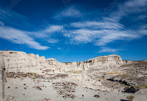 Beautiful, sacred landscape of white rocks and carvings near Abiquiú in Rio Arriba County photo