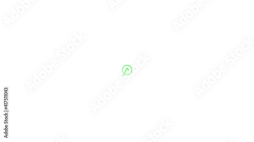 green check mark sign in green circle animation isolated on white background