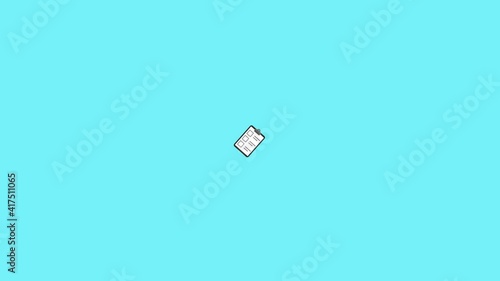 clipboard with check mark sign tick on check box on checklist paper on blue screen background. approved report and task reminder animation concept