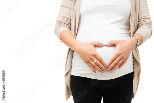 Close up of a caucasian pregnant woman in love