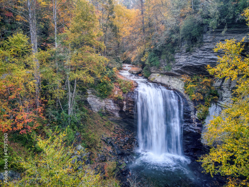 Autumn view of Looking Glass Falls in the Pisgah National Forest near brevard © Craig Zerbe