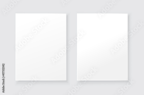White blank picture frame. Interior mockup. Vector paper art illustration. Stock image. EPS 10.