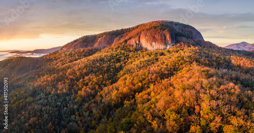 Autumn sunrise on the Blue Ridge Parkway - Looking Glass Rock - near Asheville and Brevard - Pisgah National Forest © Craig Zerbe
