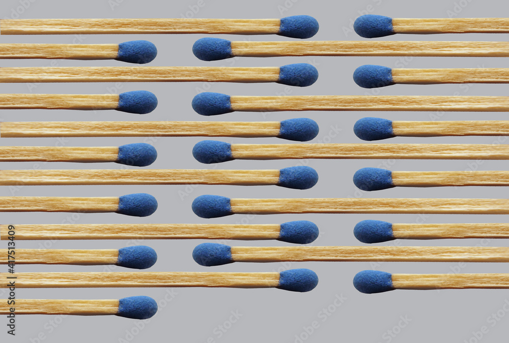 Wooden matches are lined up. This is a 3-D illustration. Wooden matches are lined up. This is a 3-D illustration.