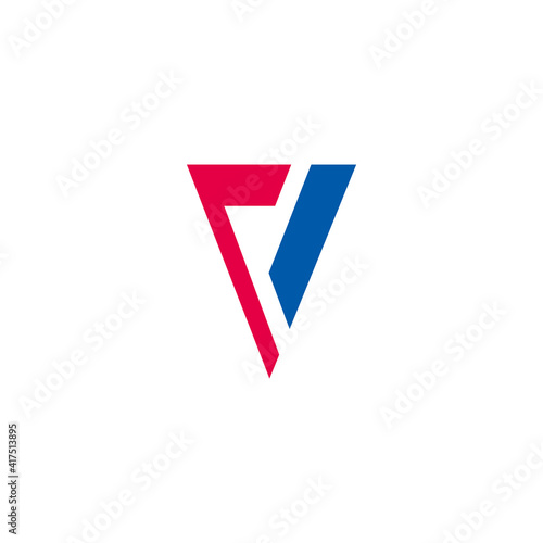Free Download letter v arrows geometric simple flat logo vector - GFXLoad